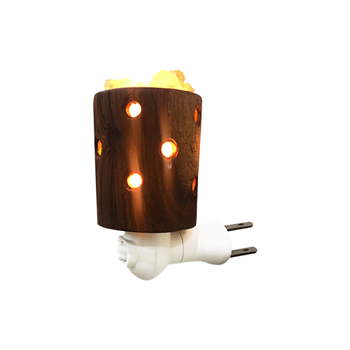 Himalayan Salt Cylinder With Lines Shape Night Light